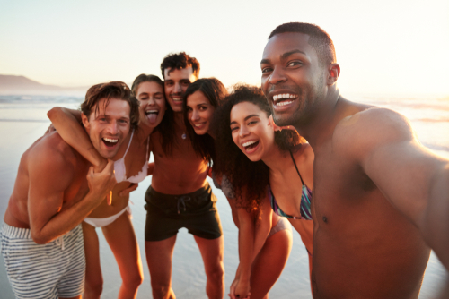 group of friends smiling